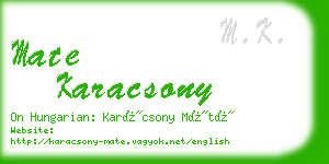 mate karacsony business card